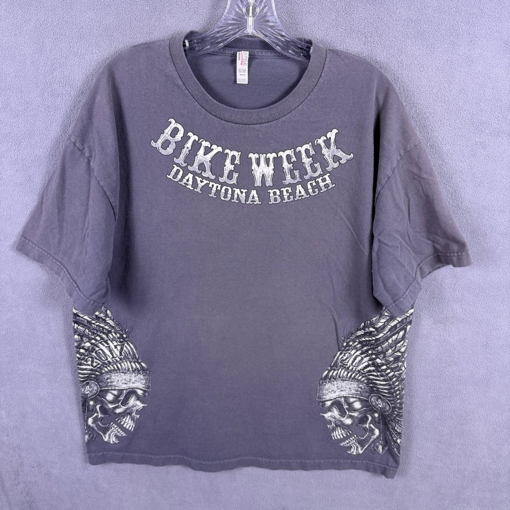 Daytona Beach  Bike Week Shirt Mens XL Gray 76th Annual 2017 Florida Tee Y2K